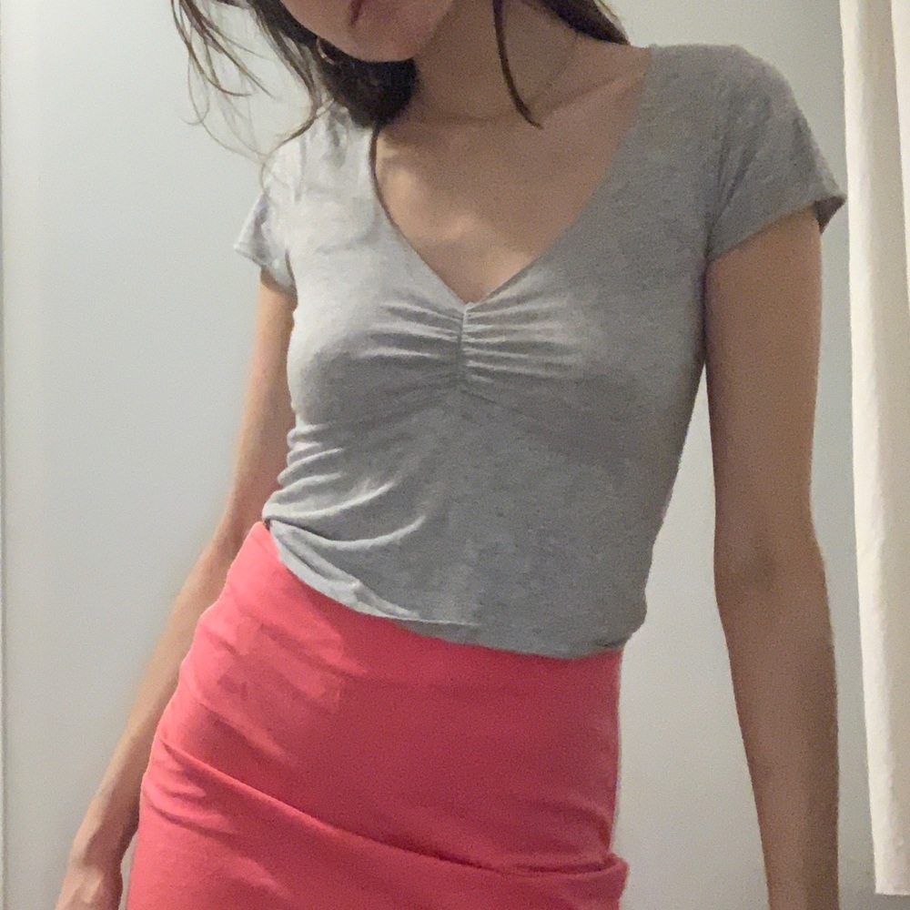 Baby Deep-V Ruched Tee